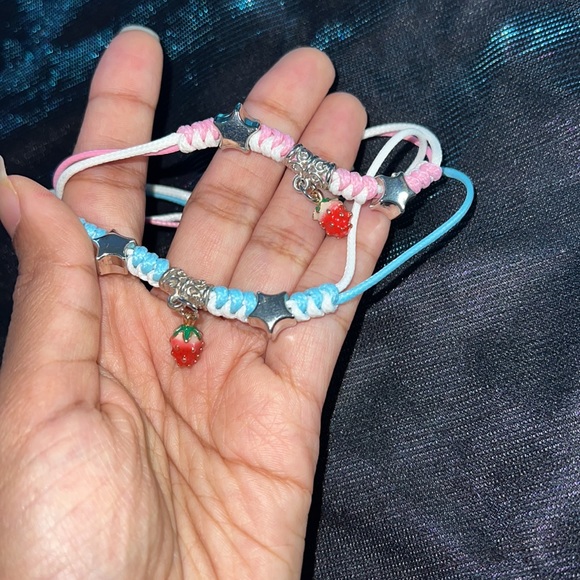 Strawberry Charm Matching Friendship Bracelets - Picture 7 of 8